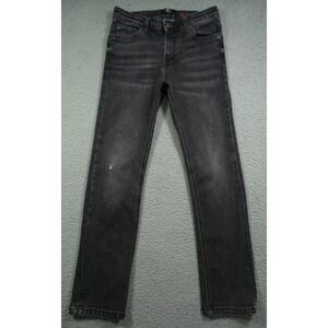 7 For All Mankind Jeans Womens Size 12 Black Denim The Straight Mid Rise Stretch